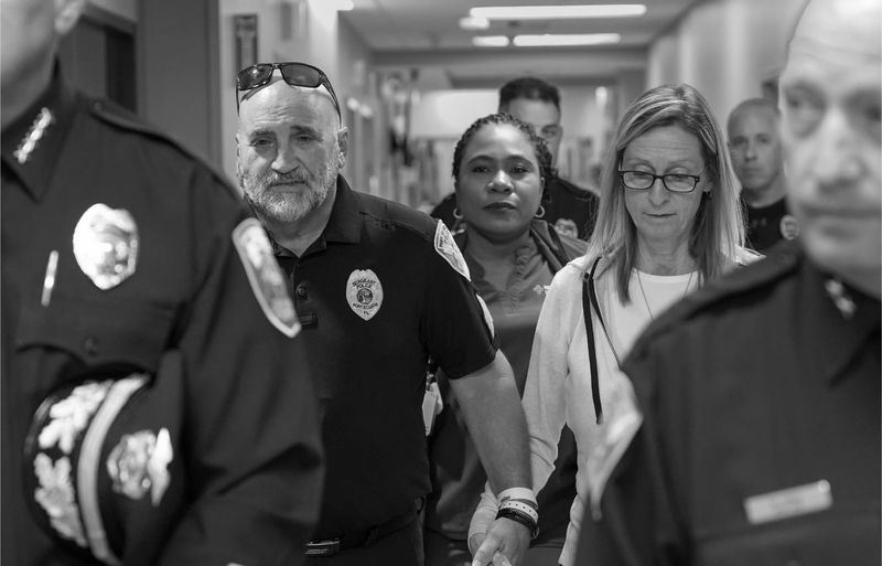 Pictured are Port St. Lucie Police Sgt. Erik LeVasseur and his wife as police announced Jan. 8, 2026, he was released a day earlier from a rehabilitation facility in Fort Pierce. LeVasseur was shot in the face Dec. 1, 2025.