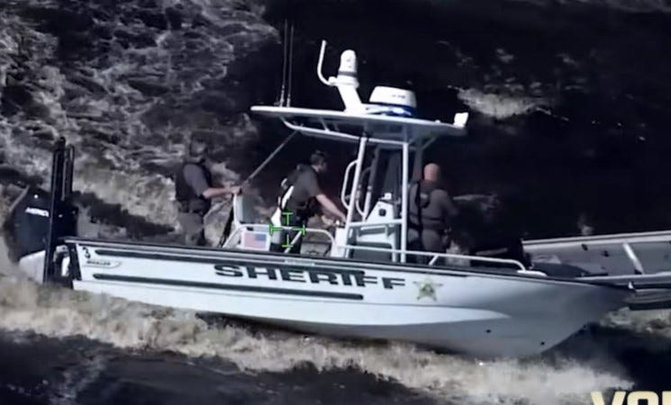 One of the Volusia County Sheriff's Office's boats performs a rescue.