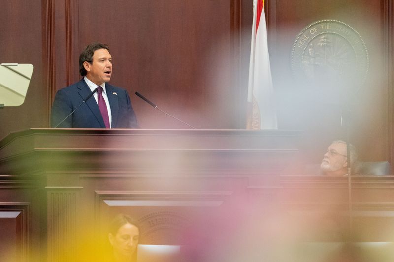 Gov. Ron DeSantis gives the State of the State Address during the opening day of the 2026 Florida legislative session on Tuesday, Jan. 13, 2026.