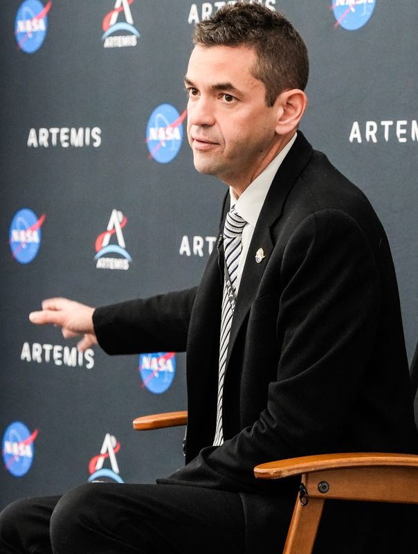 NASA Administrator Jared Isaacman speaks to FLORIDA TODAY reporters during an interview January 13, 2026 at Kennedy Space Center, FL. Craig Bailey/FLORIDA TODAY via USA TODAY NETWORK