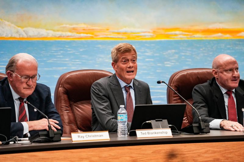 Candidate Ted Blankenship speaks during the League of Women Voters of Collier County City Council Candidate Forum at Naples City Hall in Naples, Fla., on Monday, Jan. 13, 2026.