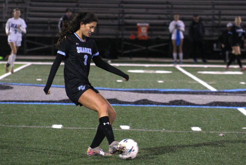 Ponte Vedra defender Lulu Consunji (3) passes the ball upfield against Bartram Trail during a high school girls soccer game on Jan. 14, 2026. [Clayton Freeman/Florida Times-Union]