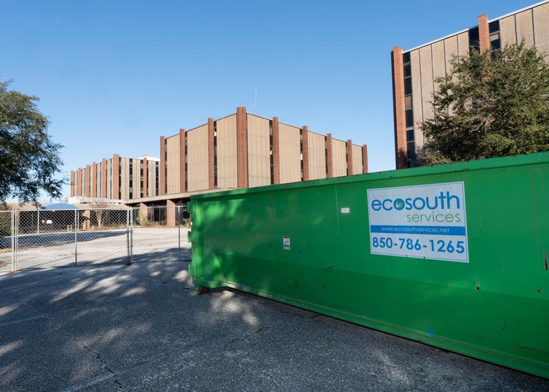 The old Baptist Hospital is being prepared before demolition in Pensacola on Jan. 16, 2026.