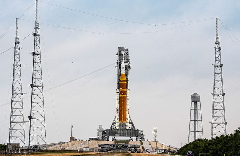 The Space Launch System rocket that will carry the four Artemis II astronauts around the moon sits on Pad 39 for pre-launch testing January 26, 2026. Craig Bailey/FLORIDA TODAY via USA TODAY NETWORK