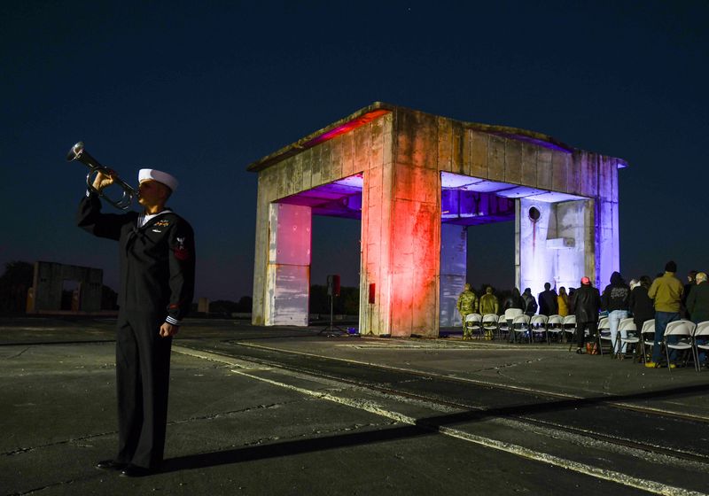 Taps is played during the Apollo 1 Memorial at Launch Complex 34 on Cape Canaveral Space Force Station January 27, 2026. Craig Bailey/FLORIDA TODAY via USA TODAY NETWORK