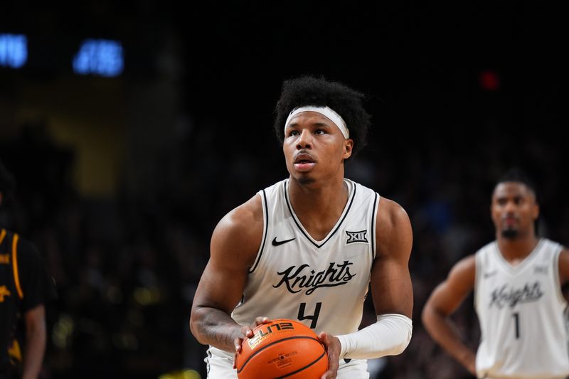 Jamichael Stillwell prepares to shoot a free throw during UCF's game against Arizona State at Addition Financial Arena on Tuesday, Jan. 27, 2026.