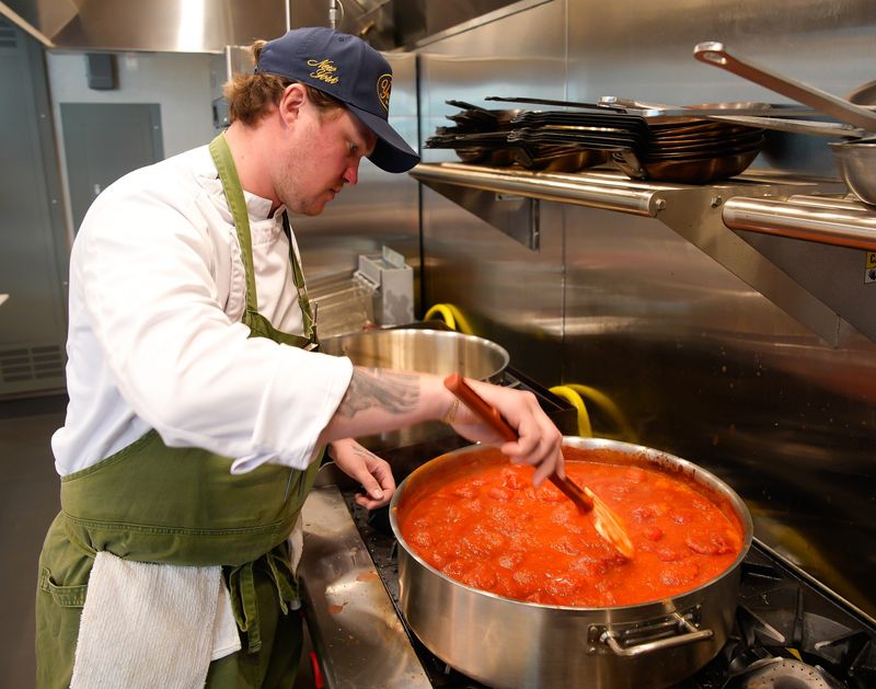 William Mishkel, executive chef of Alder & Oak at The HUB, makes a sauce Wednesday January 28, 2026, in downtown Jacksonville.