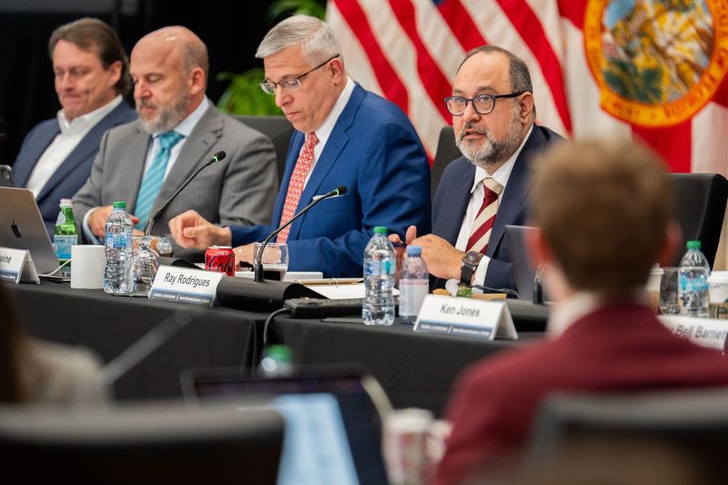 Board of Governors Chancellor Ray Rodrigues speaks to the members of the Board of Governors during a meeting in the student union at Florida State University on Thursday, Jan. 29, 2026.