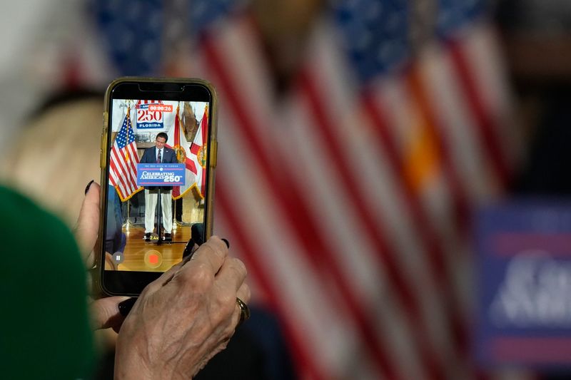Gov. Ron DeSantis arrives at the Heritage Center, Jan. 30, 2026, in Vero Beach as the city celebrates America’s 250th Anniversary. Vero Beach officials are set to gather at the center that was built in 1935 and served as the Servicemen’s Center during World War II; acting as a gathering space for service organizations to dance and listen to music.