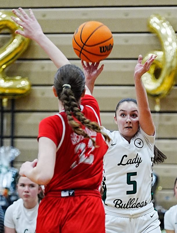 Jocelyn Paz of Melbourne shoots over the guard of Marie Collins of Satellite in girls basketball January 30, 2026. Craig Bailey/FLORIDA TODAY via USA TODAY NETWORK