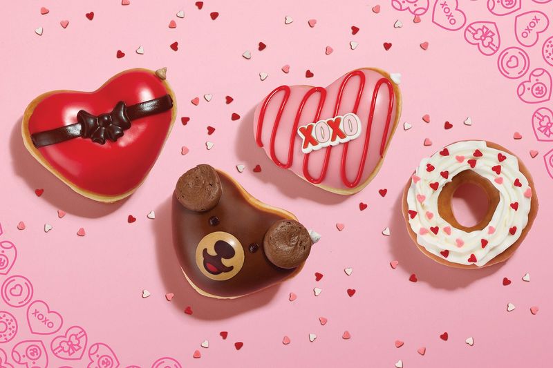 Krispy Kreme has some special Valentine's Day doughnuts.