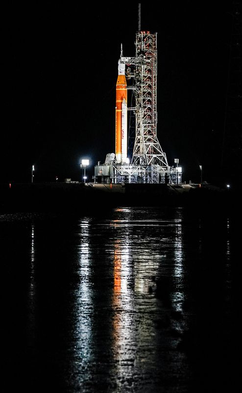Artemis II sits on Pad 39B at Kennedy Space Center February 1, 2026. The Space Launch System rocket will undergo testing this week to determine its readiness for launch. Craig Bailey/FLORIDA TODAY via USA TODAY NETWORK