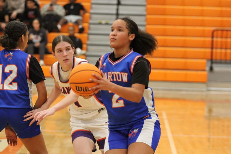 Bartow girls basketball, which was led by Queen Burch who is shooting the ball here, went down 63-22 in the Class 6A, District 7 semifinals Wednesday, Feb. 4, 2026, at Horizon High School. Bartow, though, went from a two-win season to an 11-win campaign in 2026.