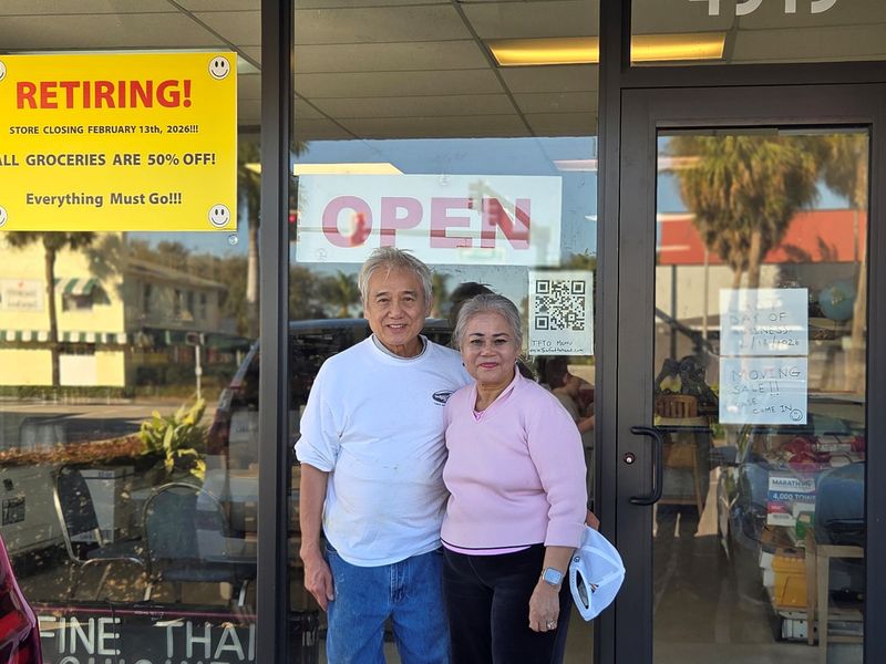 Oriental Food Market's owners Juree "Julie" Mitchell and Kosit "Sam" Prisarojn. Julie said the eviction notice feels like forced retirement and she's not ready for that.