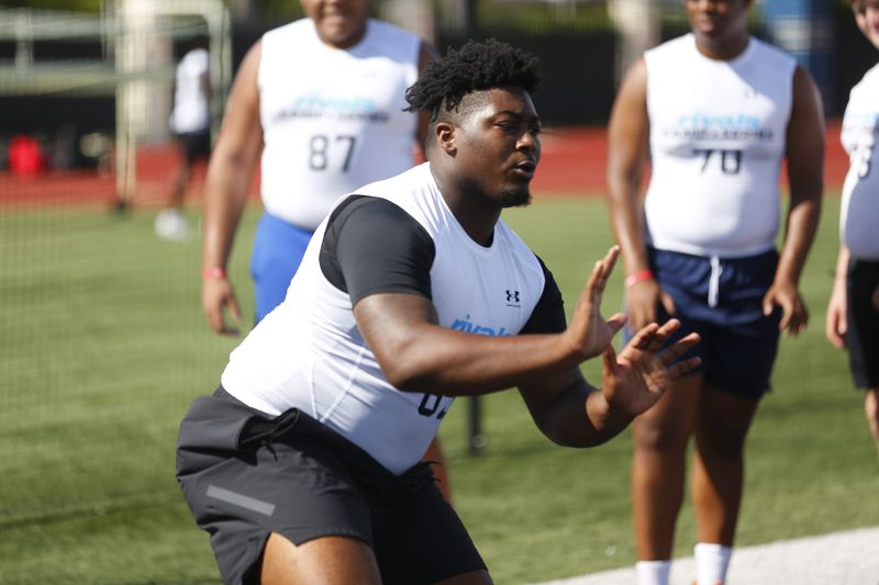 John Carroll OL Sean Tatum at the Rivals Elite camp on Sunday, Feb. 15, 2025