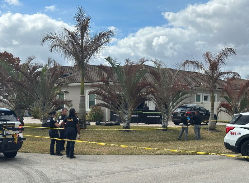 Port St. Lucie Police conduct a death investigation Feb. 18, 2026, involving a shooting at a home in the 5900 block of Northwest Ketona Circle.