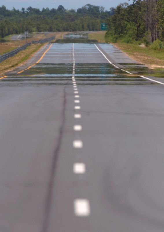 Fresh pavement and painted lines await traffic on I-140 (CQ) in northern New Hanover County . The section of highway between US Hwy 17 and I40 is basically complete and should open along with the leg from Castle Hayne Road to US Hwy 421 at the last week of June. Staff Photo by MARK COURTNEY / WILMINGTON STAR-NEWS)