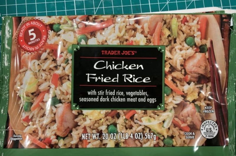 Chicken fried rice sold at Trader Joe's. The rice was recalled in February 2026 due to possible glass contamination.