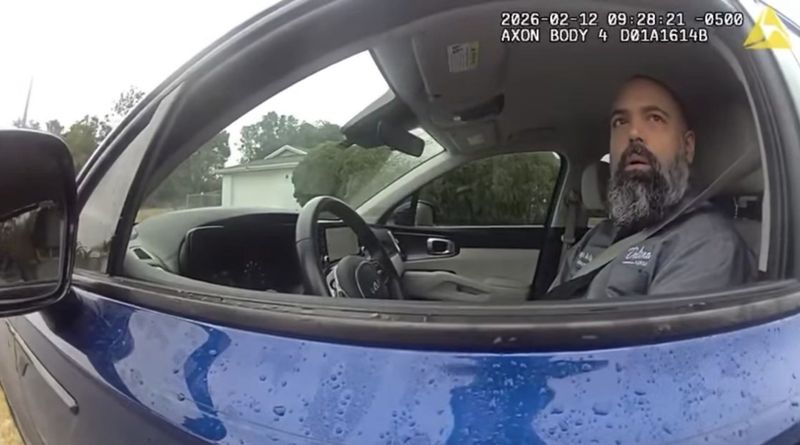 Deltona Mayor Santiago Avila, Jr., speaks to a Volusia County Sheriff's deputy, who later gives him a speeding ticket for driving 51 mph in a 35-mph zone.