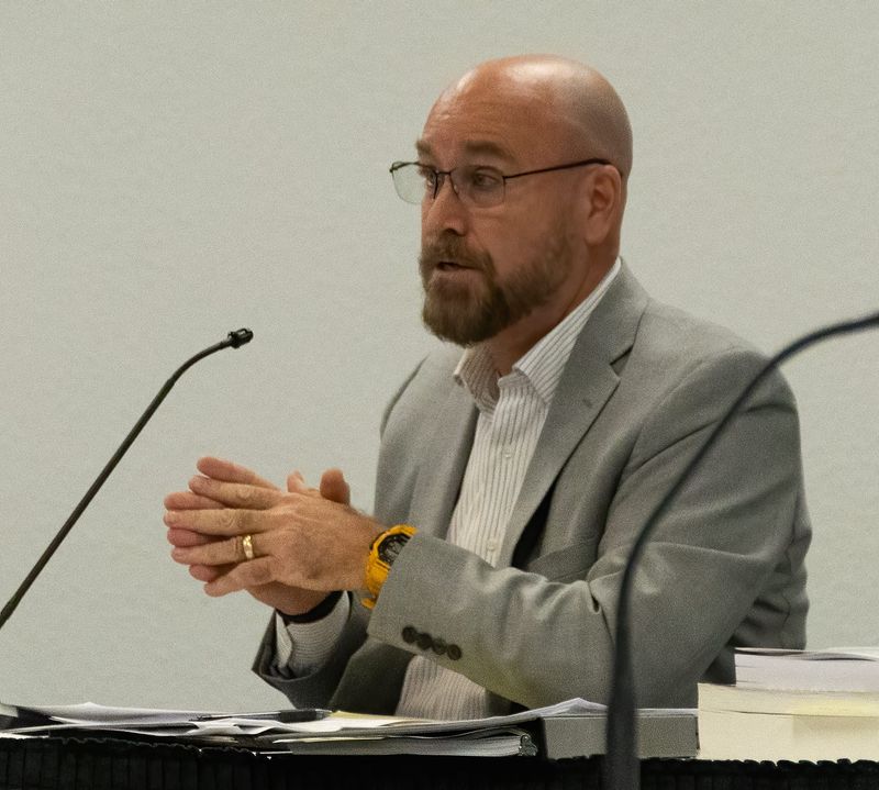 David Carmichael, Polk State College's general counsel, speaks during a District Board of Trustees meeting Feb. 23 in Lakeland.