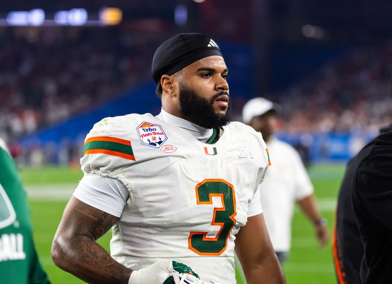 Akheem Mesidor had 5.5 sacks and 17 tackles across Miami's four College Football Playoff games.