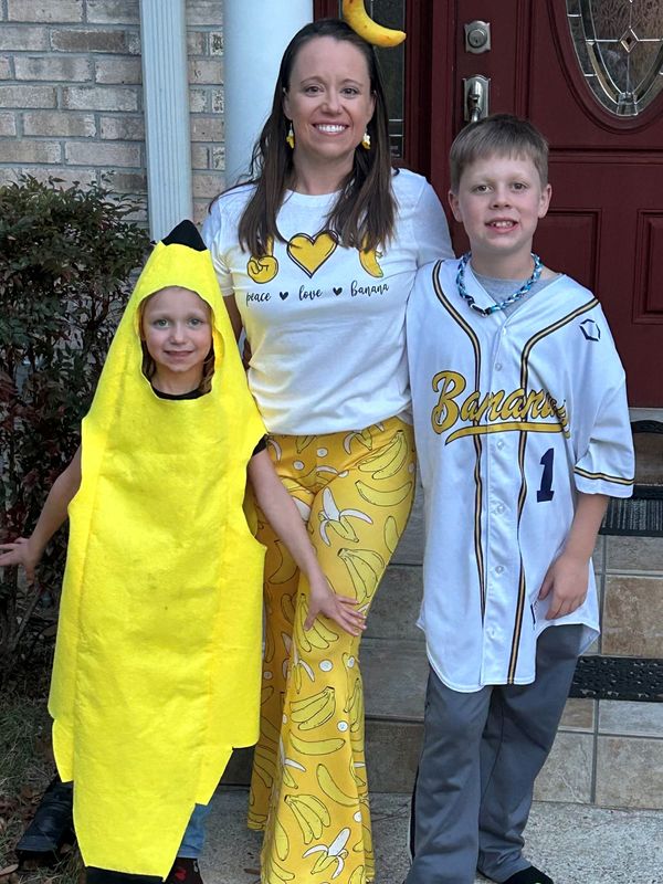 Jessi Dickover with children Taylor and Tanner are ready to welcome the Savannah Bananas to Tallahassee Feb. 26-28, 2025.