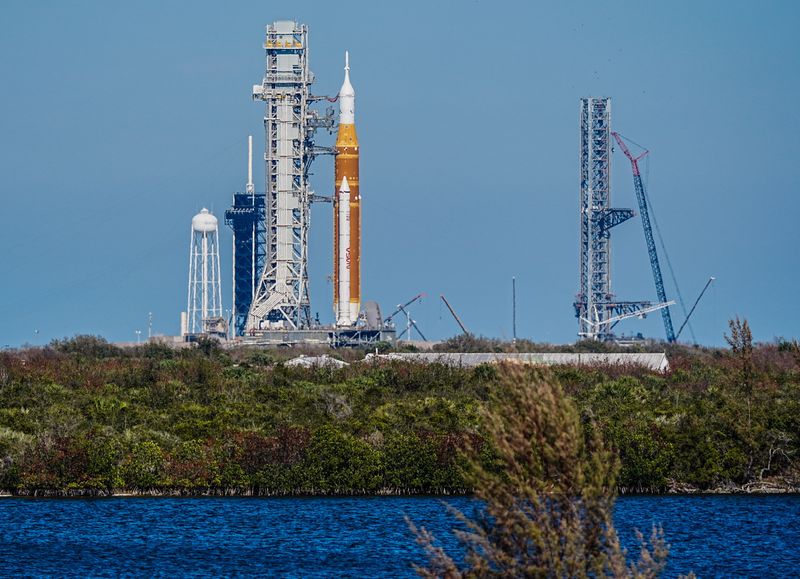 NASA’s Space Launch System rocket Artemis II is rolled back into the Vehicle Assembly Building at Kennedy Space Center, FL February 25, 2026. Craig Bailey/FLORIDA TODAY via USA TODAY NETWORK