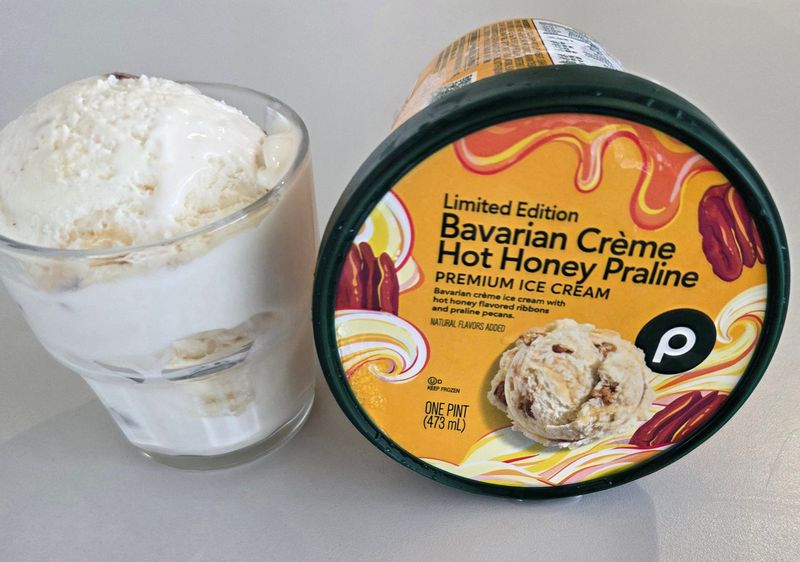 Publix's new pint-sized ice cream Bavarian Crème Hot Honey Praline has a nice bite to it.