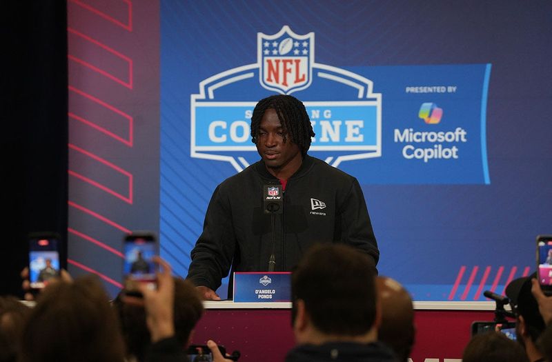 D'Angelo Ponds meets with the media at the 2026 NFL Combine.