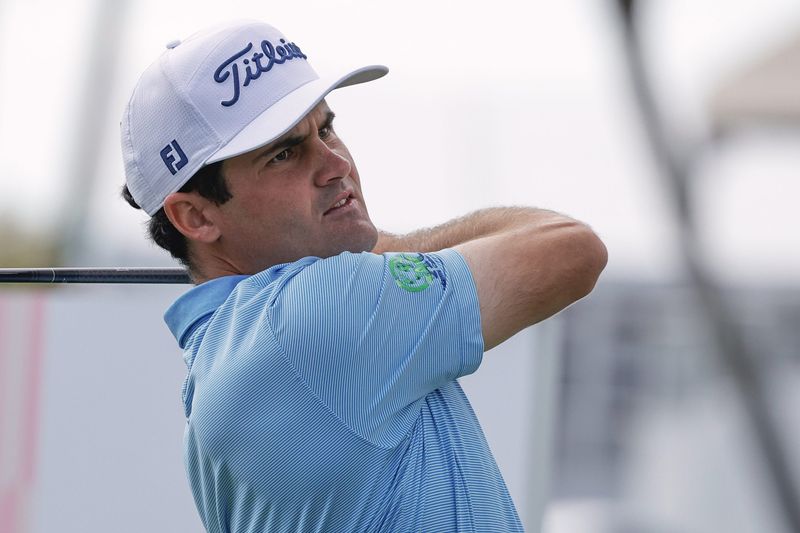 Feb 26, 2026; Palm Beach Gardens, Florida, USA; Jackson Suber plays his shot from the second tee during the first round of the Cognizant Classic golf tournament. Mandatory Credit: Reinhold Matay-Imagn Images