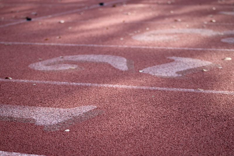 STOCK | Running lanes are pictured during the Coach Hunt Classic high school track and field meet in Jacksonville, Florida on Feb. 26, 2026. [Clayton Freeman/Florida Times-Union]