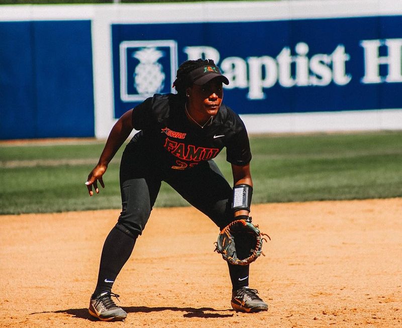 Florida A&M Rattlers infielder Aniya Canty defends during the 2026 Panther Invitational at Florida International University in Miami, Florida.