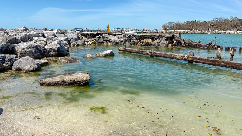 The South Jetty at Humphris Park in Venice was severely impacted by storm surge during the 2025 hurricane season. The city of Venice must wait for the U.S.Army Corps of Engineers to repair the jetty and bulkhead before it can work on repairing the parking lot.