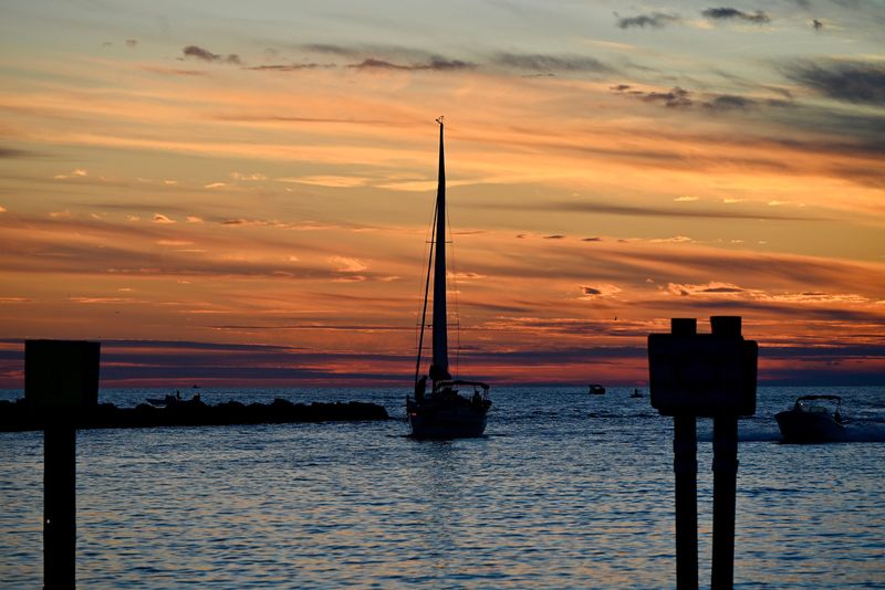 This sunset photo was captured at the North Jetty on February 3, 2024.