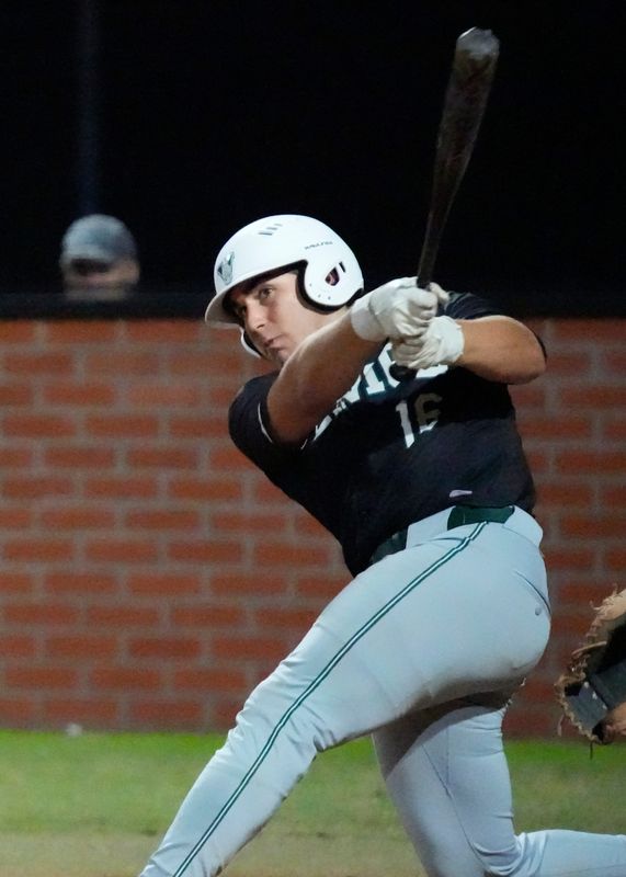 Venice batter Jonathan Mauro (#16) watches as his hit drifts into foul territory. The undefeated Sarasota Sailors hosted the undefeated Venice Indians in boys baseball Tuesday night, Mar. 3, 2026. Venice won the game 14-1.