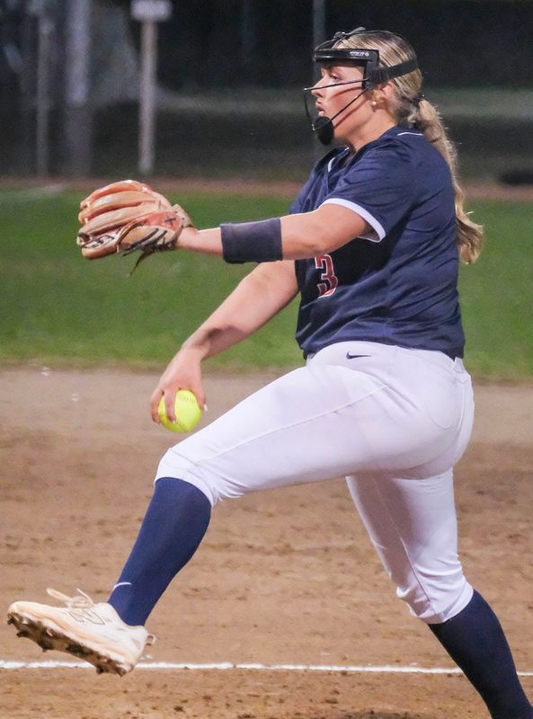 Fort Walton Beach starter Rilyn Douglas throws during the Niceville Fort Walton Beach girls softball game at Niceville.