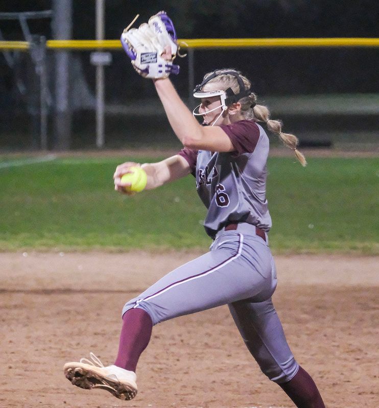 Niceville starter Chloe Bailey delivers a pitch during the Niceville Fort Walton Beach girls softball game at Niceville.
