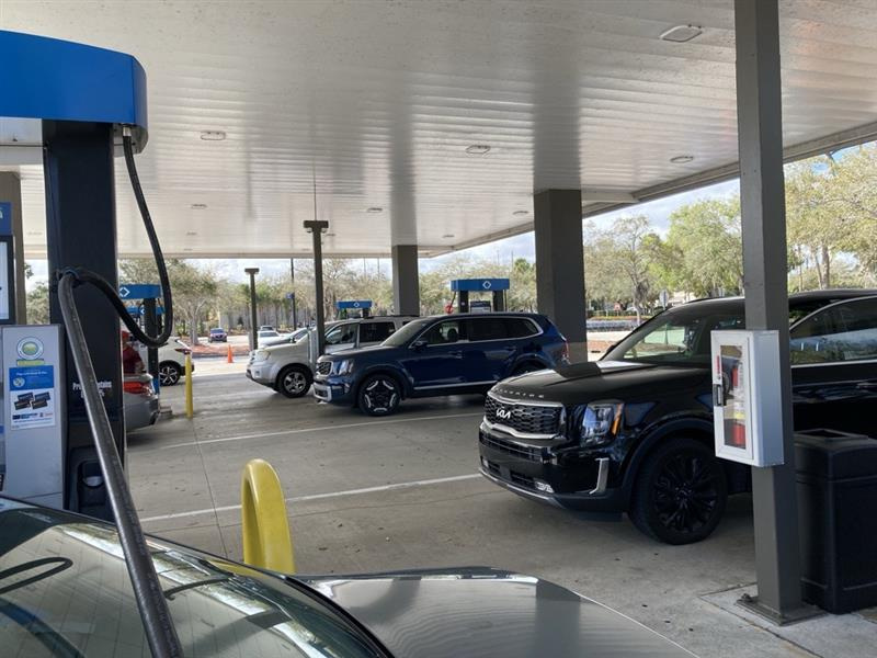 Florida motorists fill up at a Sam's Club in Vero Beach March 3, 2026, as gas prices begin climbing.
