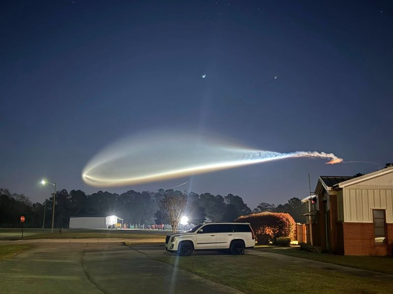 Enrique Lopez caught the SpaceX contrail in the pre-dawn sky over Quincy on March 4, 2026.