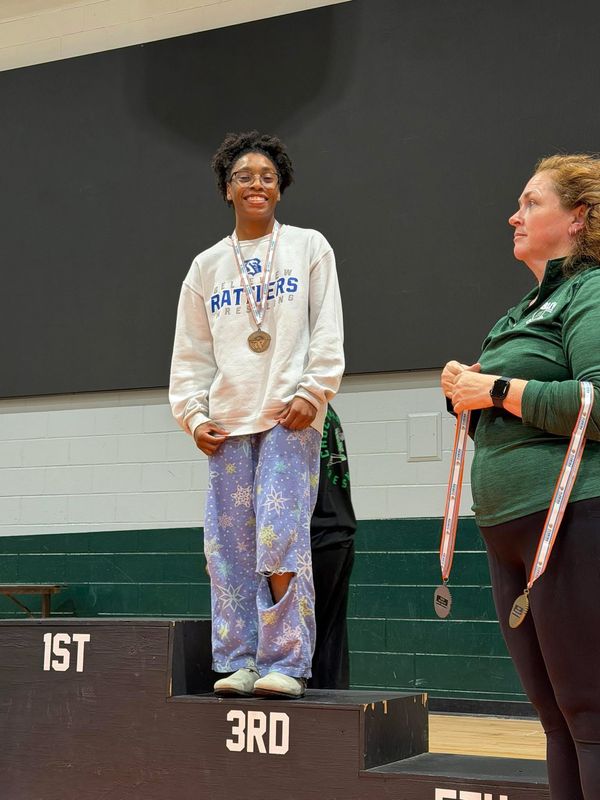 Belleview wrestler Ariel Walker poses for a photo after placing third in regionals and qualifying for state. Courtesy of Dakota McGough [submitted]