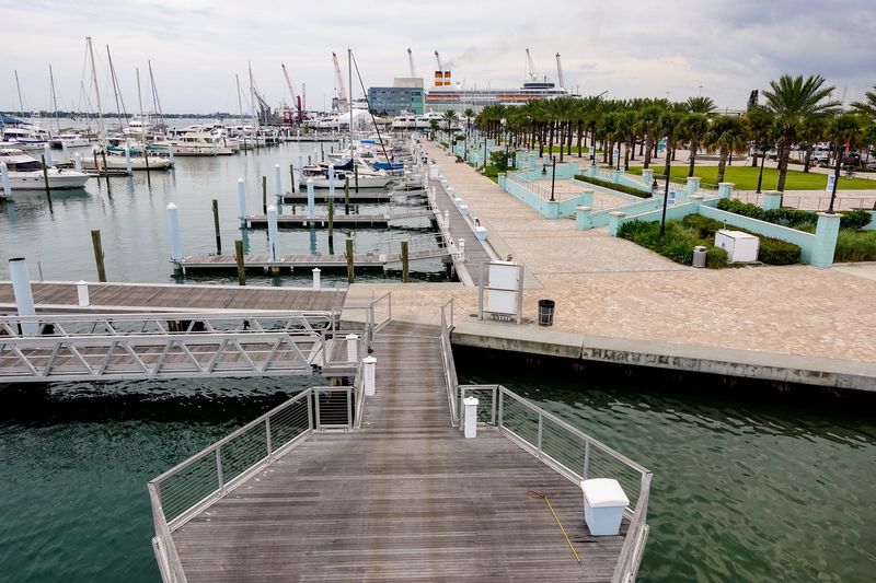 Docks inside Riviera Beach Marina Village on Friday October 18, 2019. (RICHARD GRAULICH/Palm Beach Post)