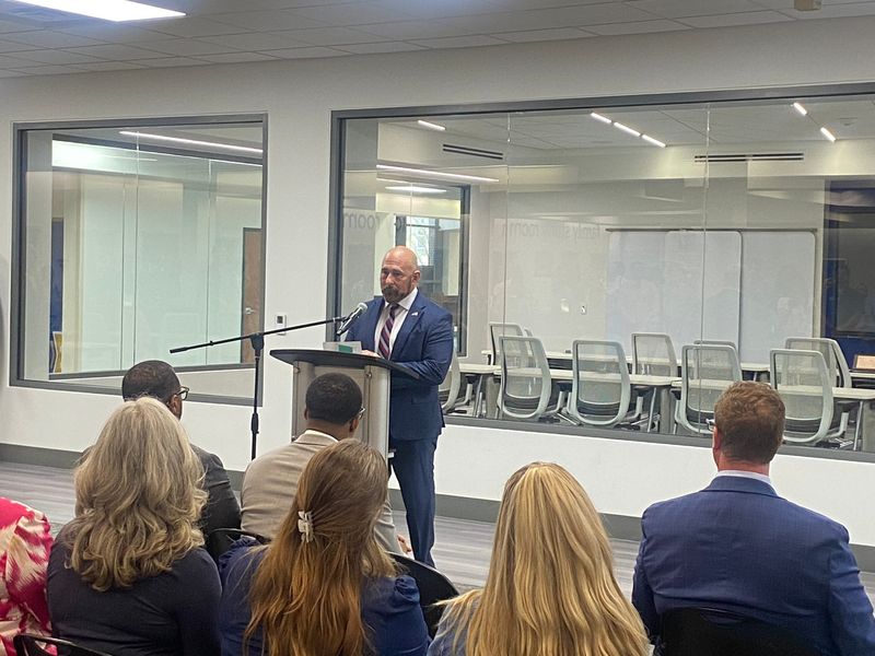 Florida Lieutenant Governor Jay Collins gives remarks during TSC’s innovation hub opening on March 5, 2026.