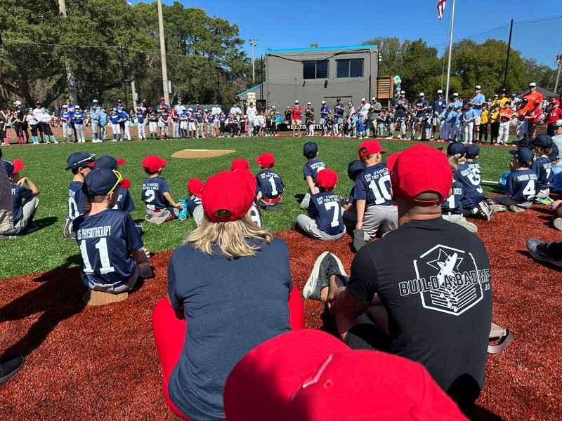 March 7 was opening day of the Destin Little League. After a parade down Kelly Street to Dalton Threadgill Little League Park, teams were introduced, and a few games were played on the new artifical turf.