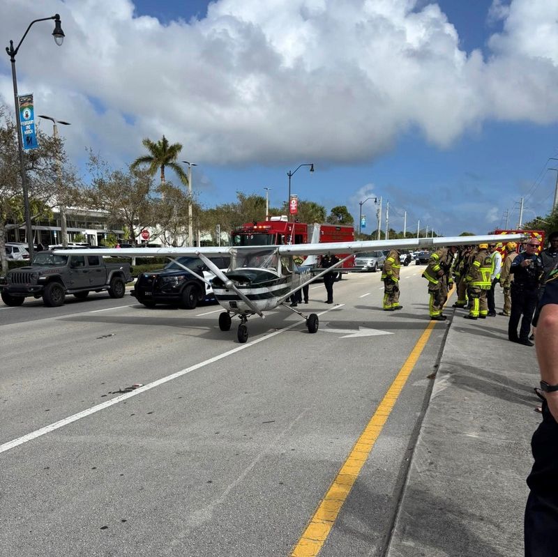 Niko Bray landed this two-seat plan on West Indiantown Road in Jupiter on Friday, March 6, 2026. The plane touched down near the Home Depot store at Maplewood Drive. No one was injured, and Bray avoided hitting any vehicles.