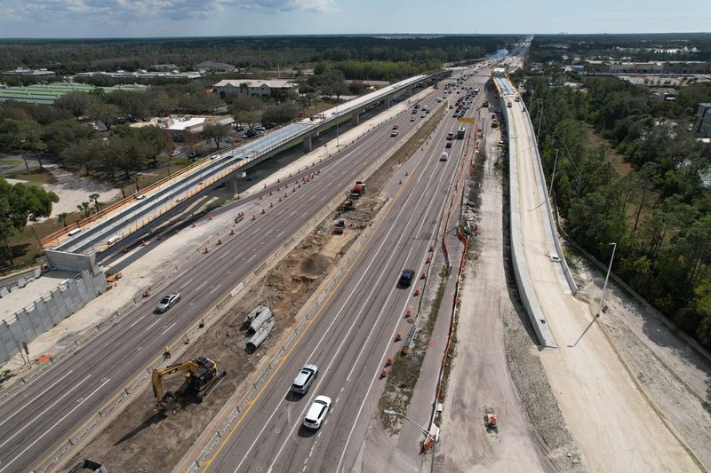 This aerial image was captured with a drone on Friday, Feb. 13, 2026. The construction illustrates the current status of a flyover near the intersection of I-75 and Collier Blvd. in Naples being built the Florida Department of Transportation. It is currently one of Collier County's biggest road projects.