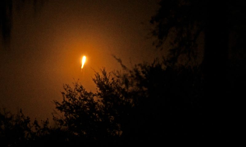 The March 10 SpaceX launch from Cape Canaveral Space Force Station Complex 40. The Falcon 9 rocket is carrying the EchoStar XXV broadcast satellite for DISH.