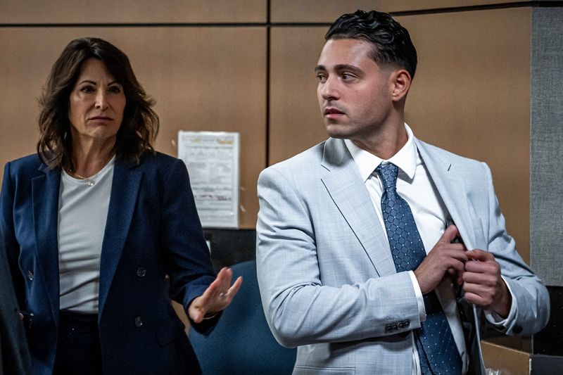 Cole Preston Goldberg leaves court for lunch during his second-degree attempted murder trial at the Judge Daniel T.K. Hurley Courthouse in downtown West Palm Beach, Fla., on March 10, 2026. Goldberg allegedly tried to drown Caroline Schwitzky during 'Boca Bash' in 2022.