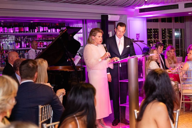 Nancy Brinker and son Eric announce the gift at the Promise Fund dinner on March 9 at Club Colette. Provided by CAPEHART