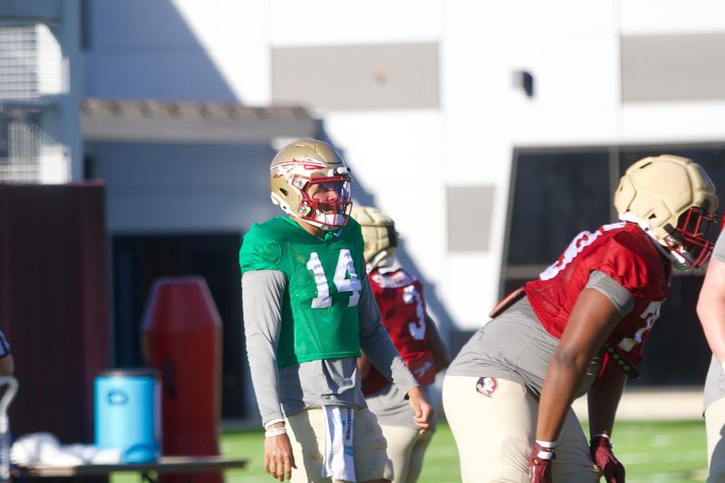 Quarterback Ashton Daniels takes snaps as Florida State football held a spring practice on Friday, March 13, 2026 at the Seminoles practice facility.