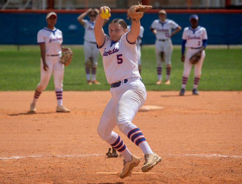 Bartow senior pitcher Ryleigh Knowlton warms up before an inning against Plant City on Saturday in the championship game of the Bartow Home of Champions Softball Tournament at Bartow High School.